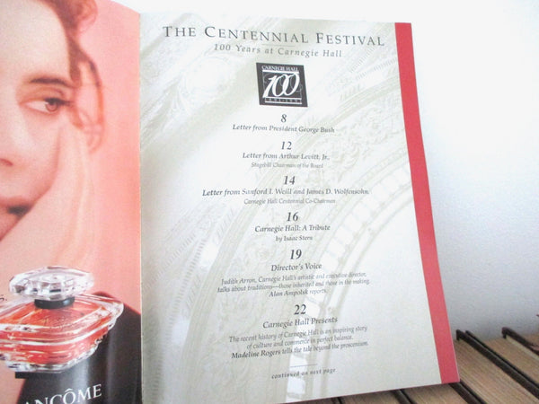 Carnegie Hall Centennial Festival Souvenir Program 1991 with Photographs, 1990s Era Ads & Inserts