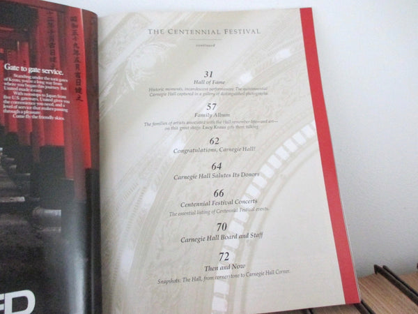 Carnegie Hall Centennial Festival Souvenir Program 1991 with Photographs, 1990s Era Ads & Inserts